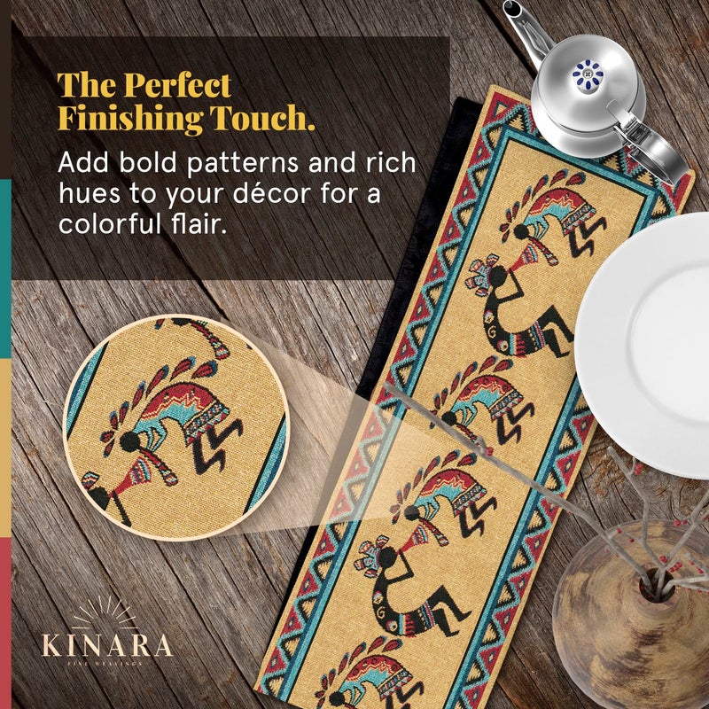 Kinara Native Blanket Table Runner â€“ Southwestern Native American Design â€“ Beautiful and Unique Pattern â€“ Fine Weaving 12.25x72 inch. - Image 5